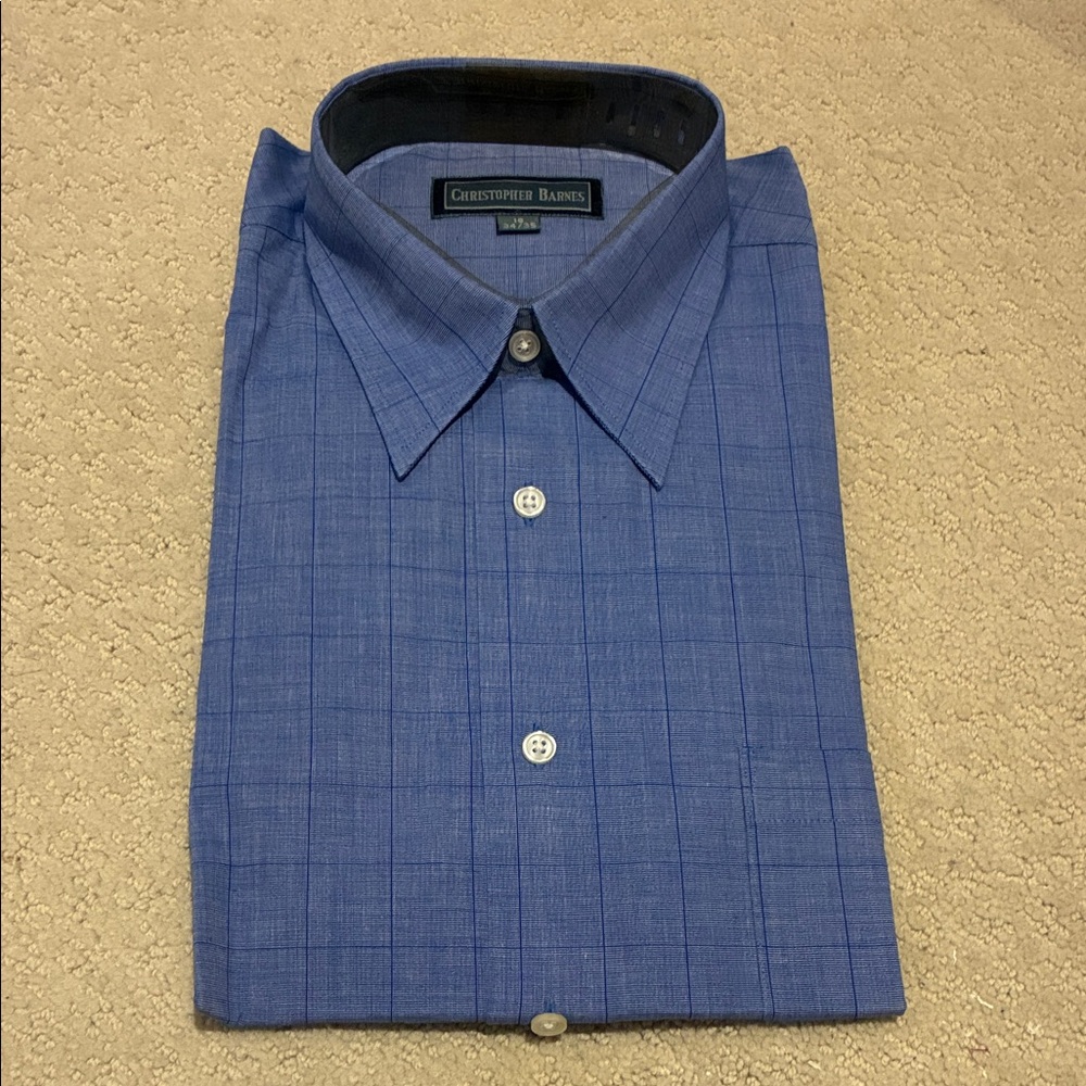 BNIP Christopher Barnes Classic Blue Dress Shirt 👵MT